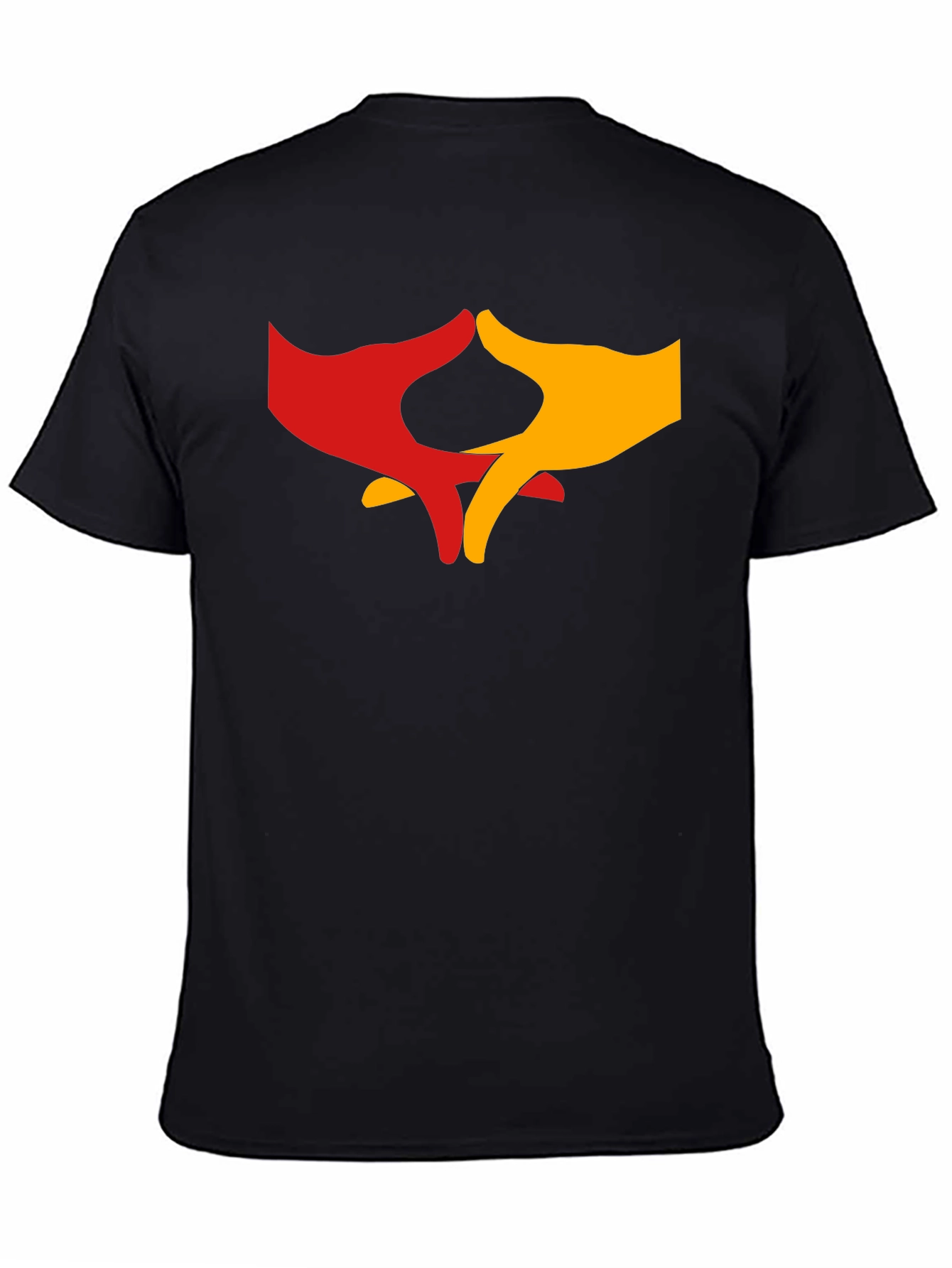 Black T-Shirt with Hands Graphic Print