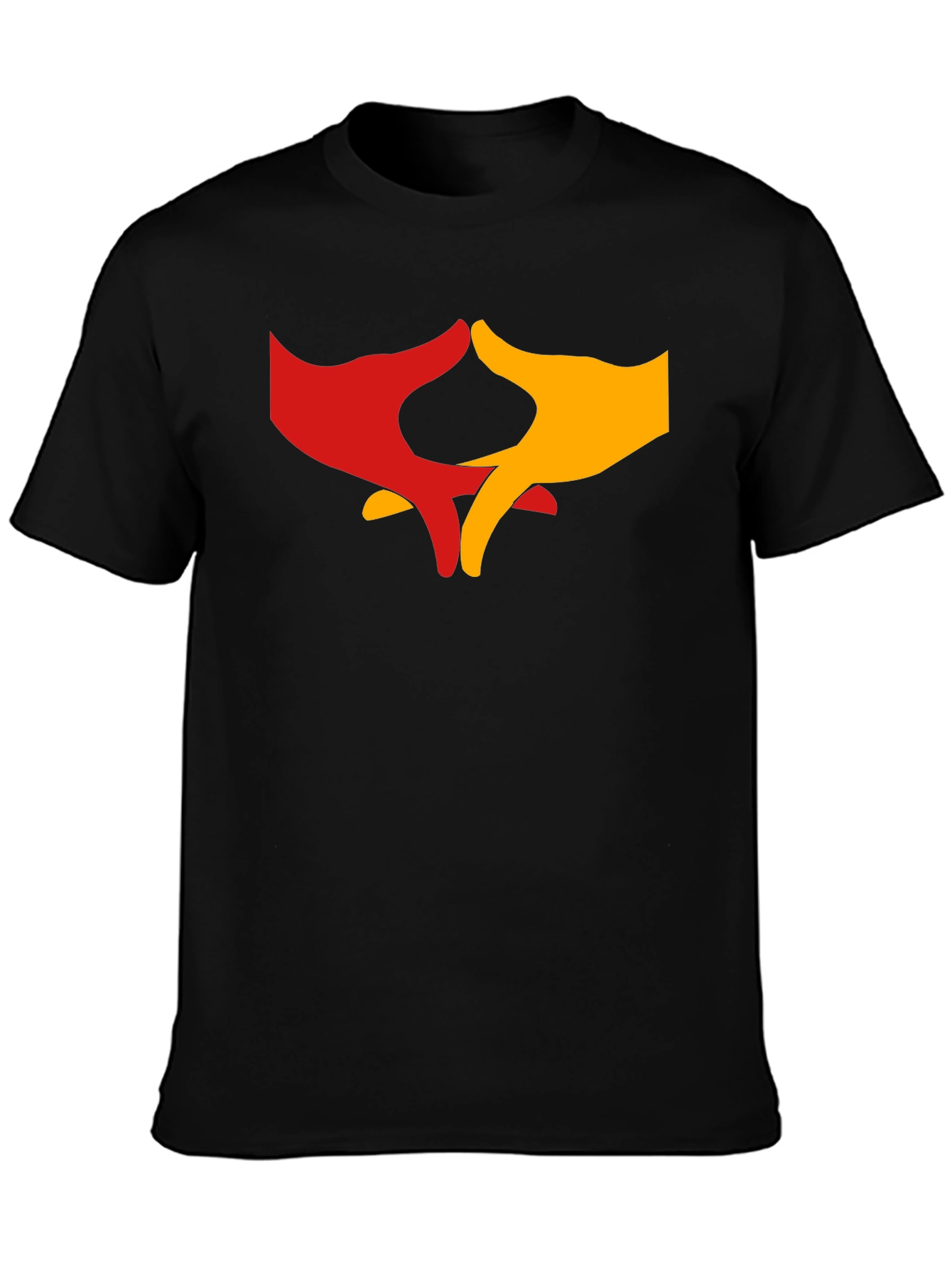 Black T-Shirt with Hands Graphic Print