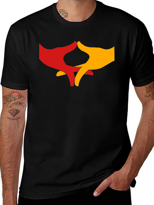 Black T-Shirt with Hands Graphic Print