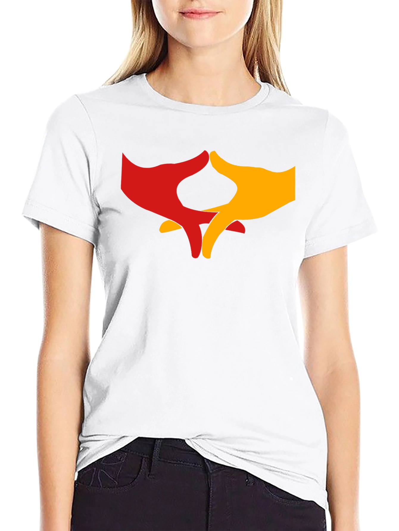Black T-Shirt with Hands Graphic Print