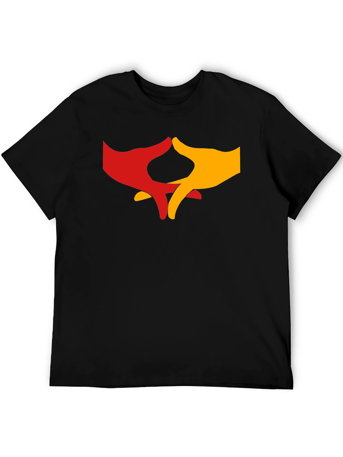 Black T-Shirt with Hands Graphic Print