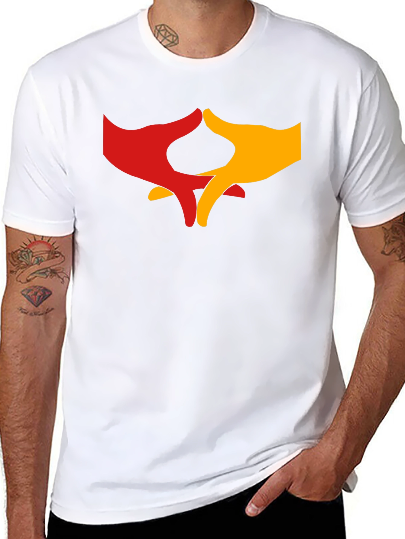 Black T-Shirt with Hands Graphic Print