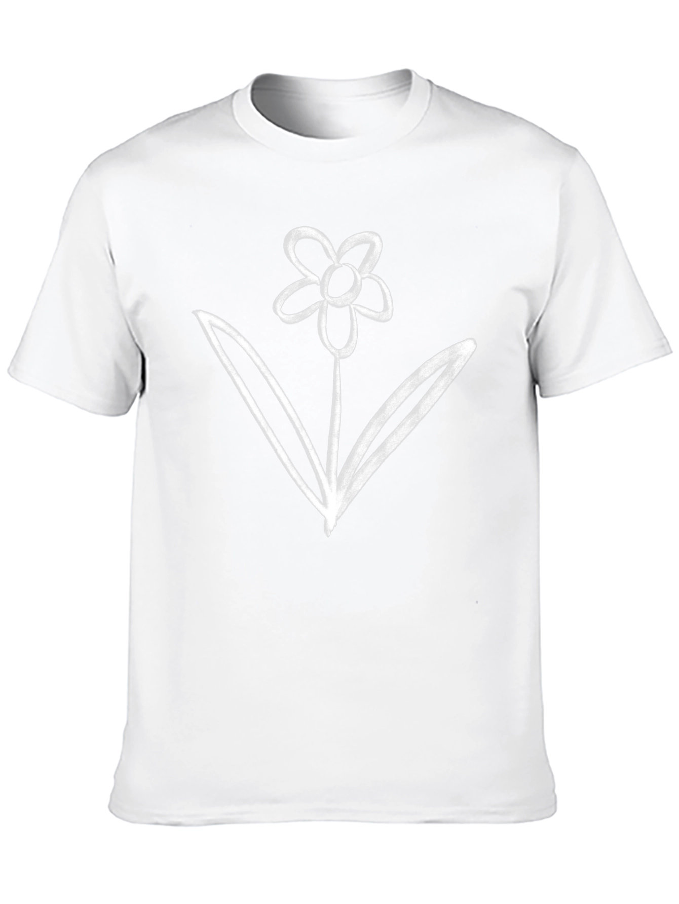 Minimalist Flower Graphic Black T-Shirt
