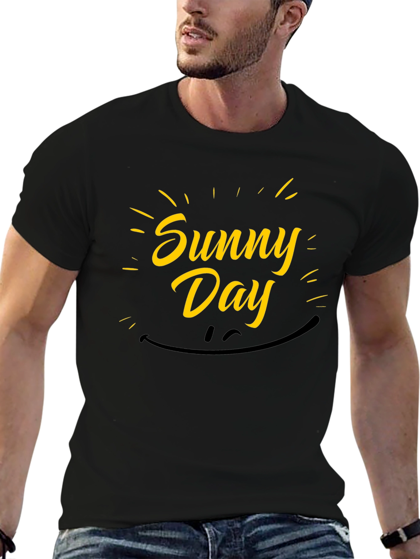 Sunny Day Graphic Black T-Shirt