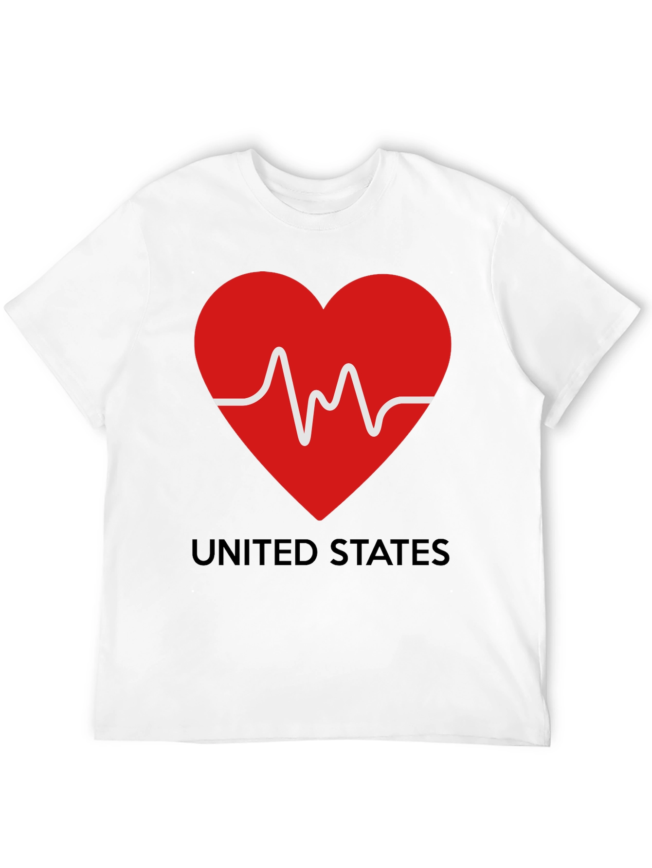 Heartbeat USA Graphic Tee - Patriotic Love T-Shirt