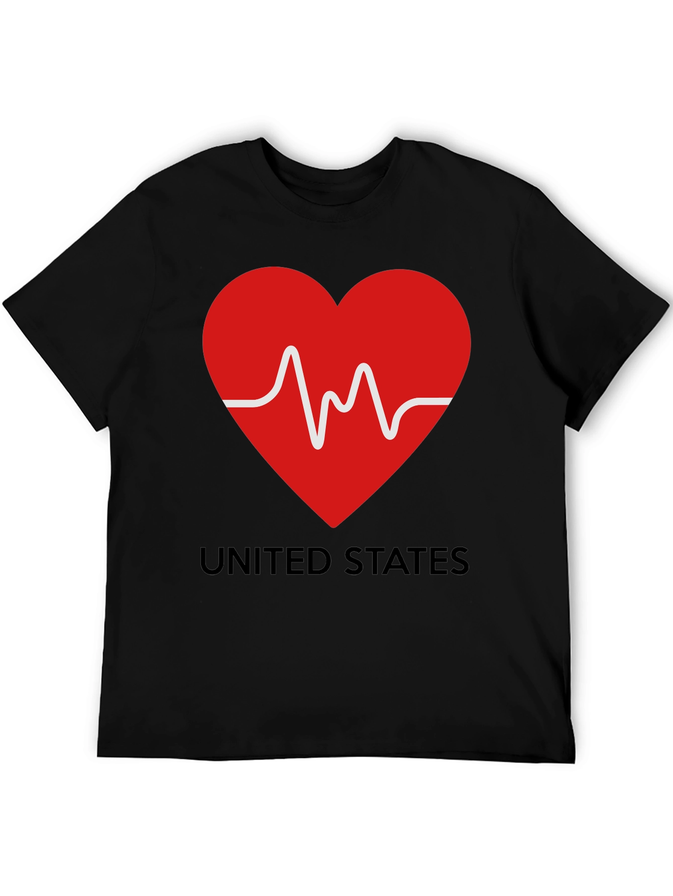 Heartbeat USA Graphic Tee - Patriotic Love T-Shirt
