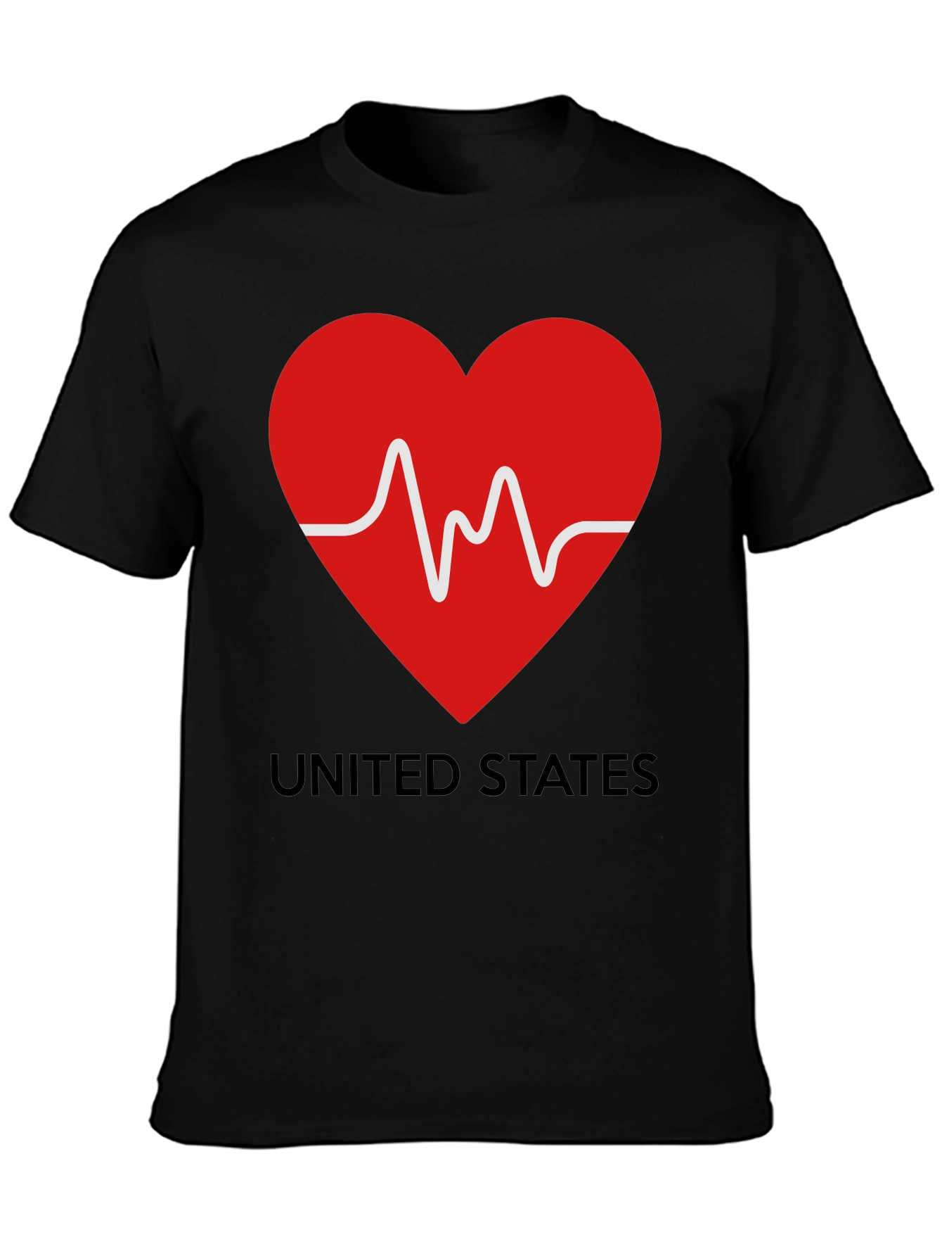 Heartbeat USA Graphic Tee - Patriotic Love T-Shirt