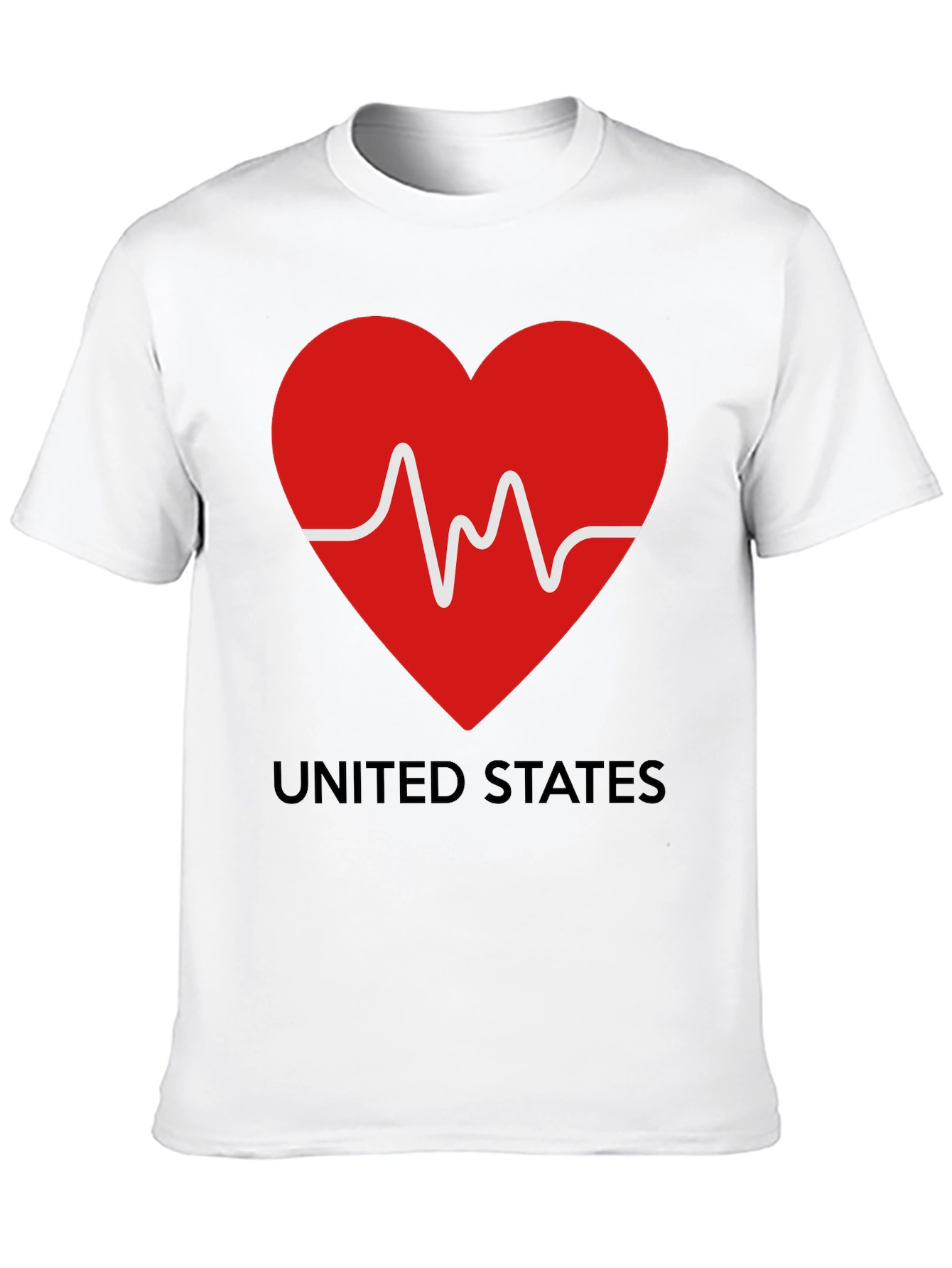 Heartbeat USA Graphic Tee - Patriotic Love T-Shirt
