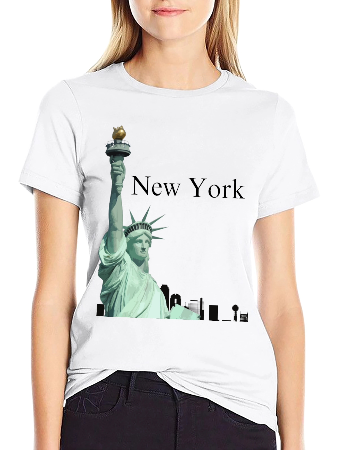 New York Statue of Liberty Black T-Shirt