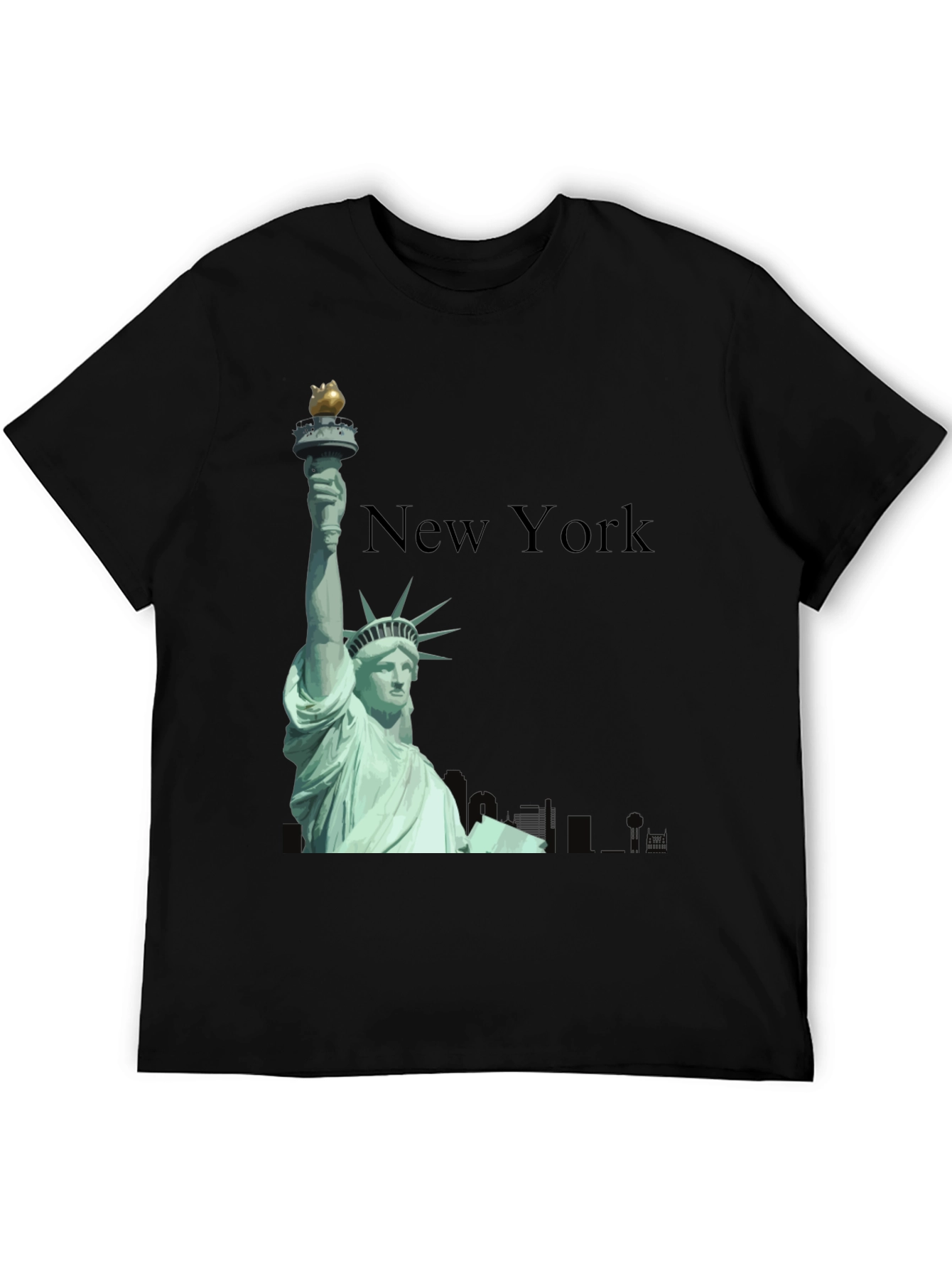 New York Statue of Liberty Black T-Shirt