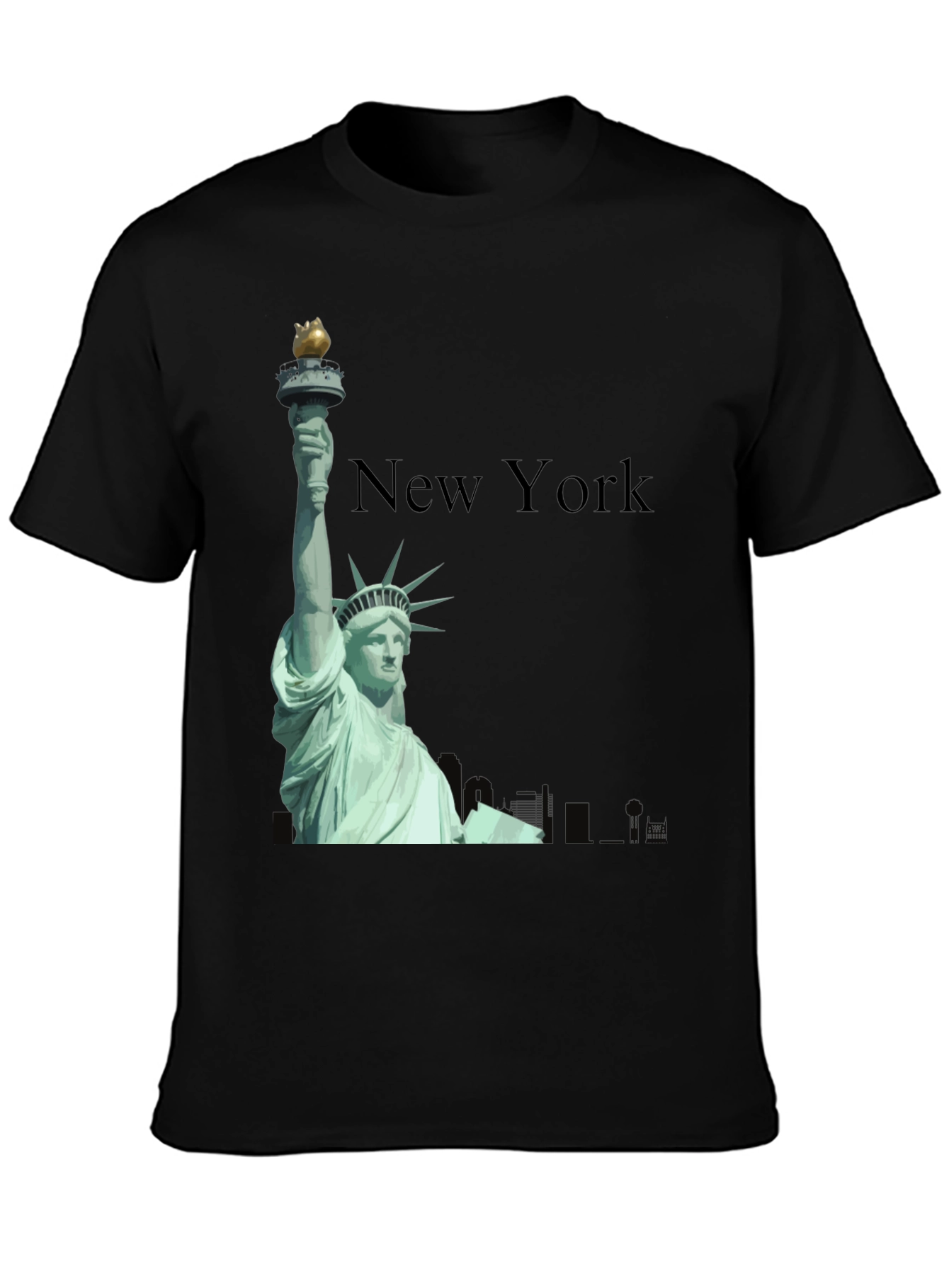 New York Statue of Liberty Black T-Shirt