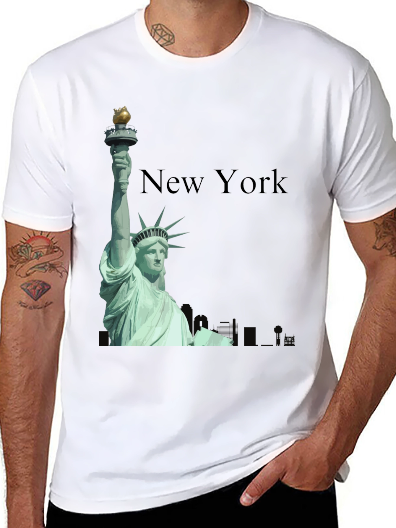 New York Statue of Liberty Black T-Shirt