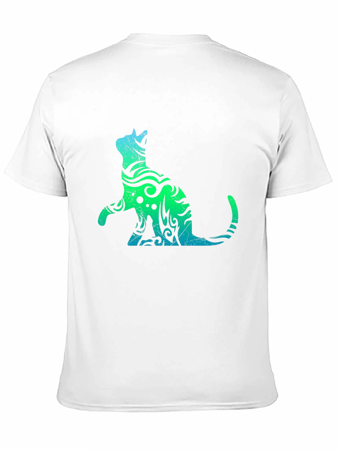 Tribal Cat Graphic Black T-Shirt