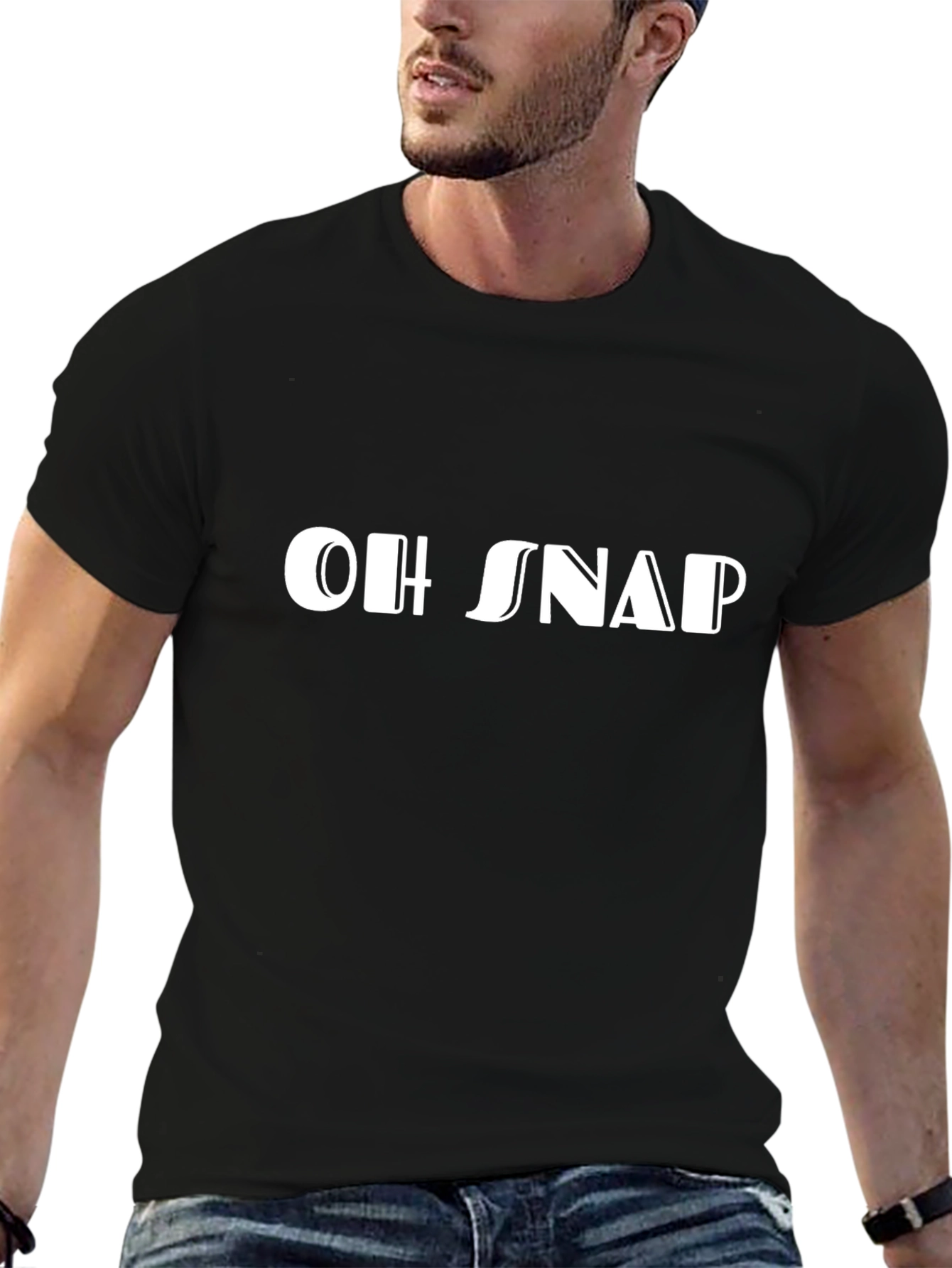 Oh Snap! Graphic Print Tee - Black