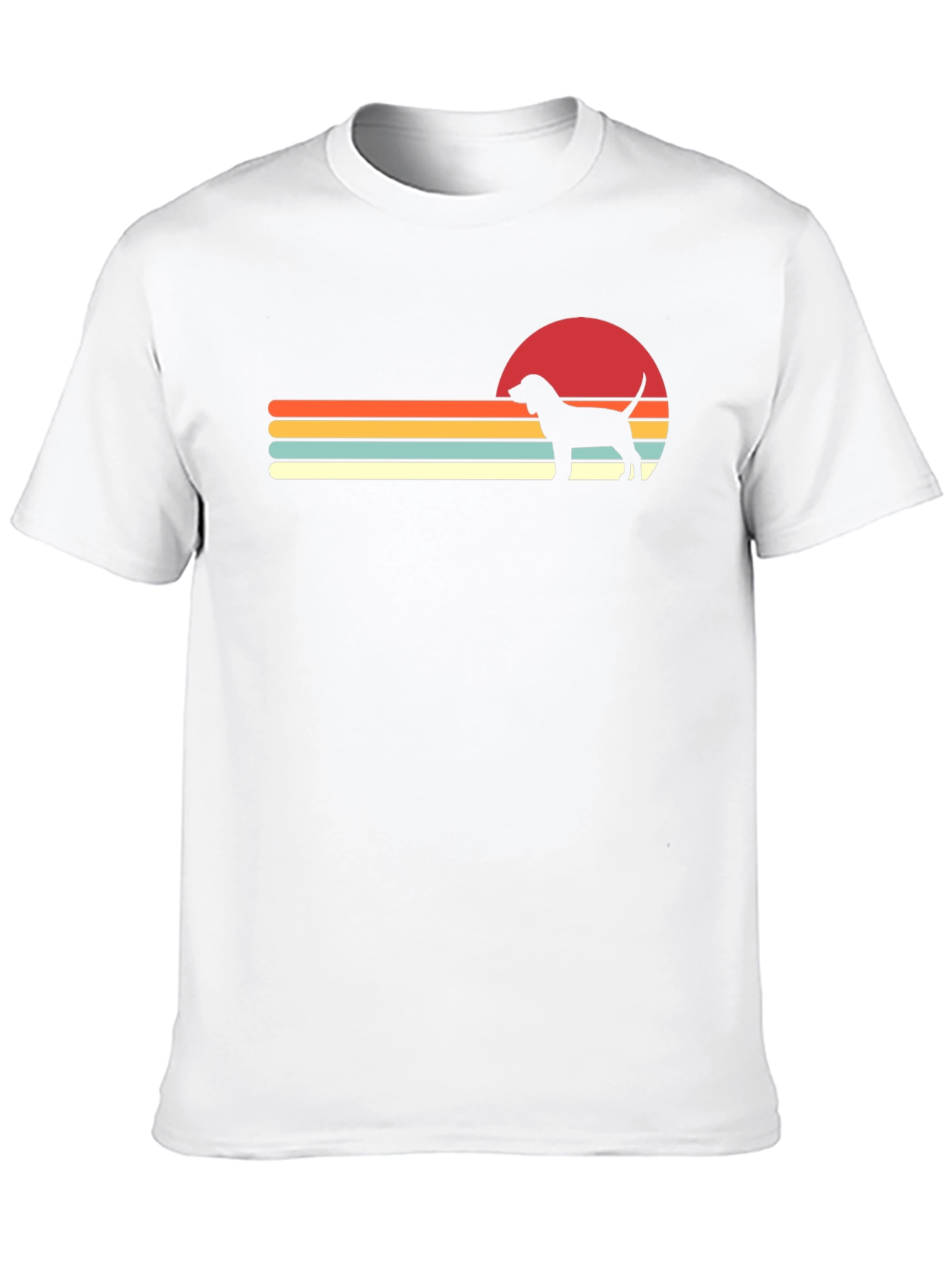 Retro Dog Sunset Graphic Tee - Black