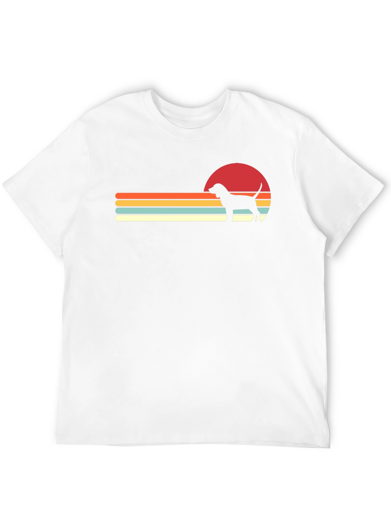 Retro Dog Sunset Graphic Tee - Black