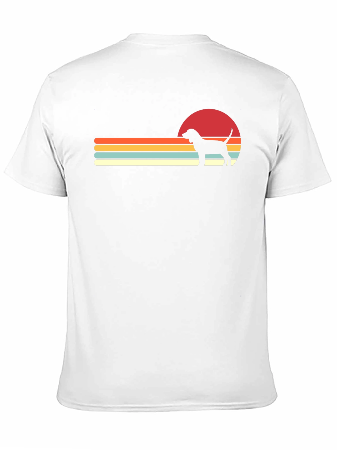 Retro Dog Sunset Graphic Tee - Black