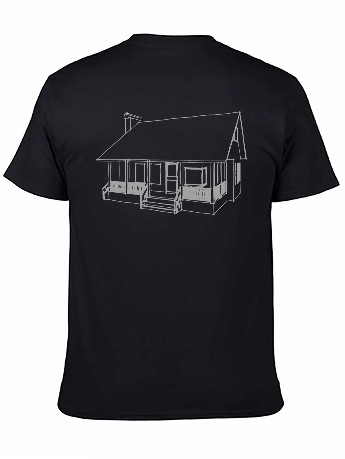 Cabin Sketch Graphic Tee - Cool Casual Style