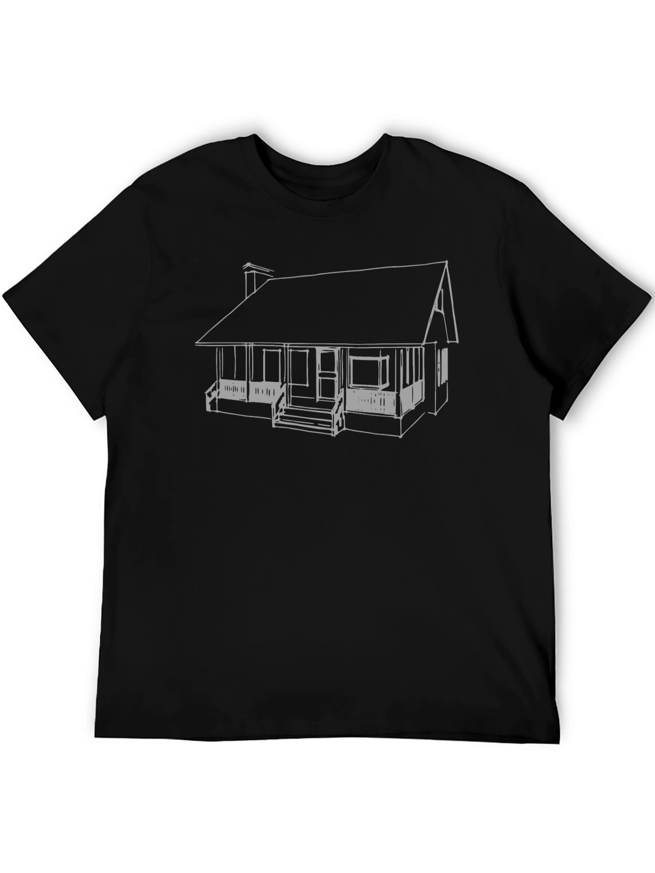 Cabin Sketch Graphic Tee - Cool Casual Style