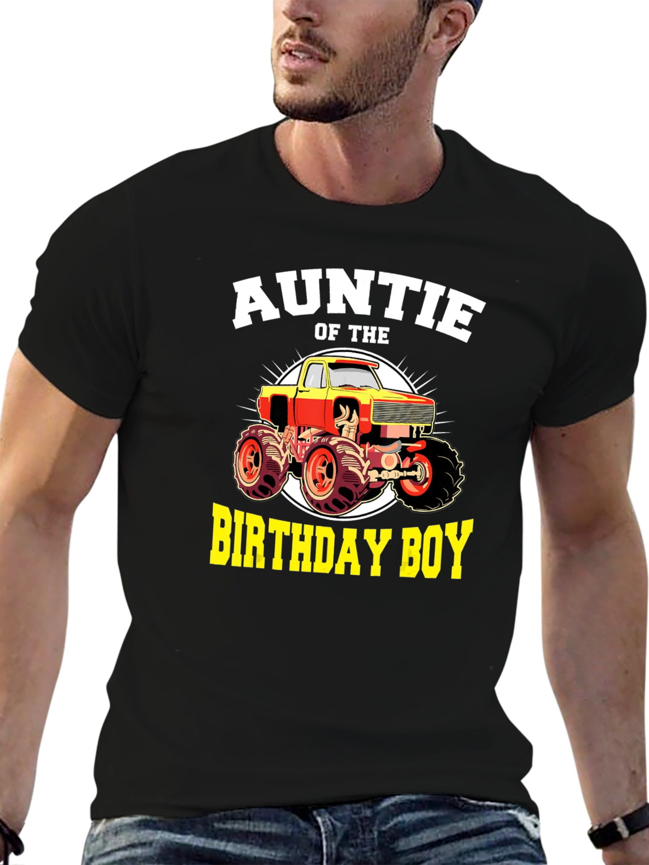 Auntie of the Birthday Boy Monster Truck T-Shirt