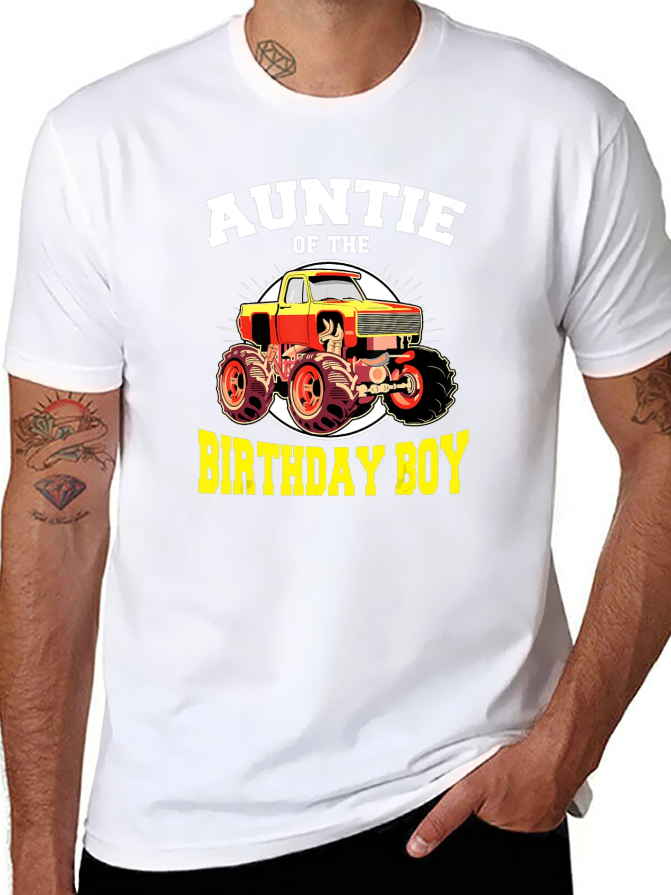 Auntie of the Birthday Boy Monster Truck T-Shirt