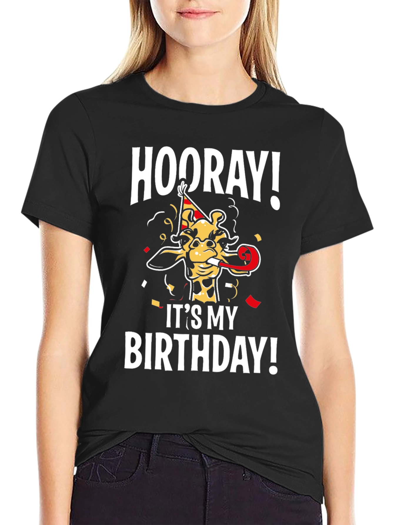 Hooray Its My Birthday Giraffe T-Shirt