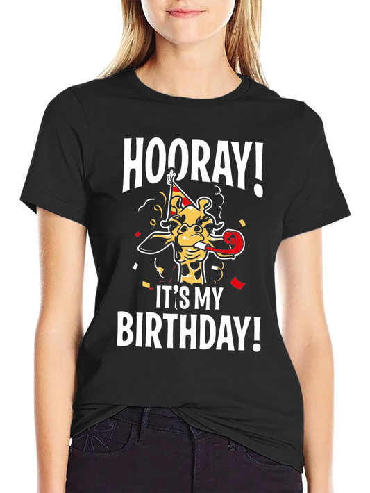 Hooray Its My Birthday Giraffe T-Shirt