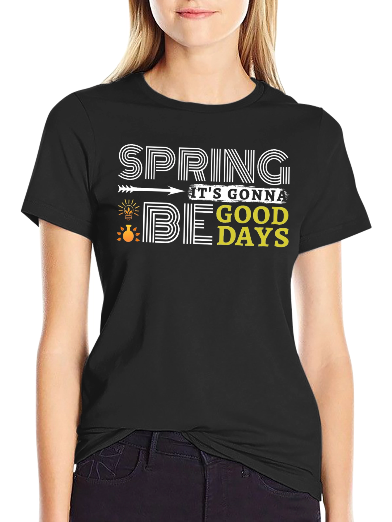 Spring Good Days Black T-Shirt