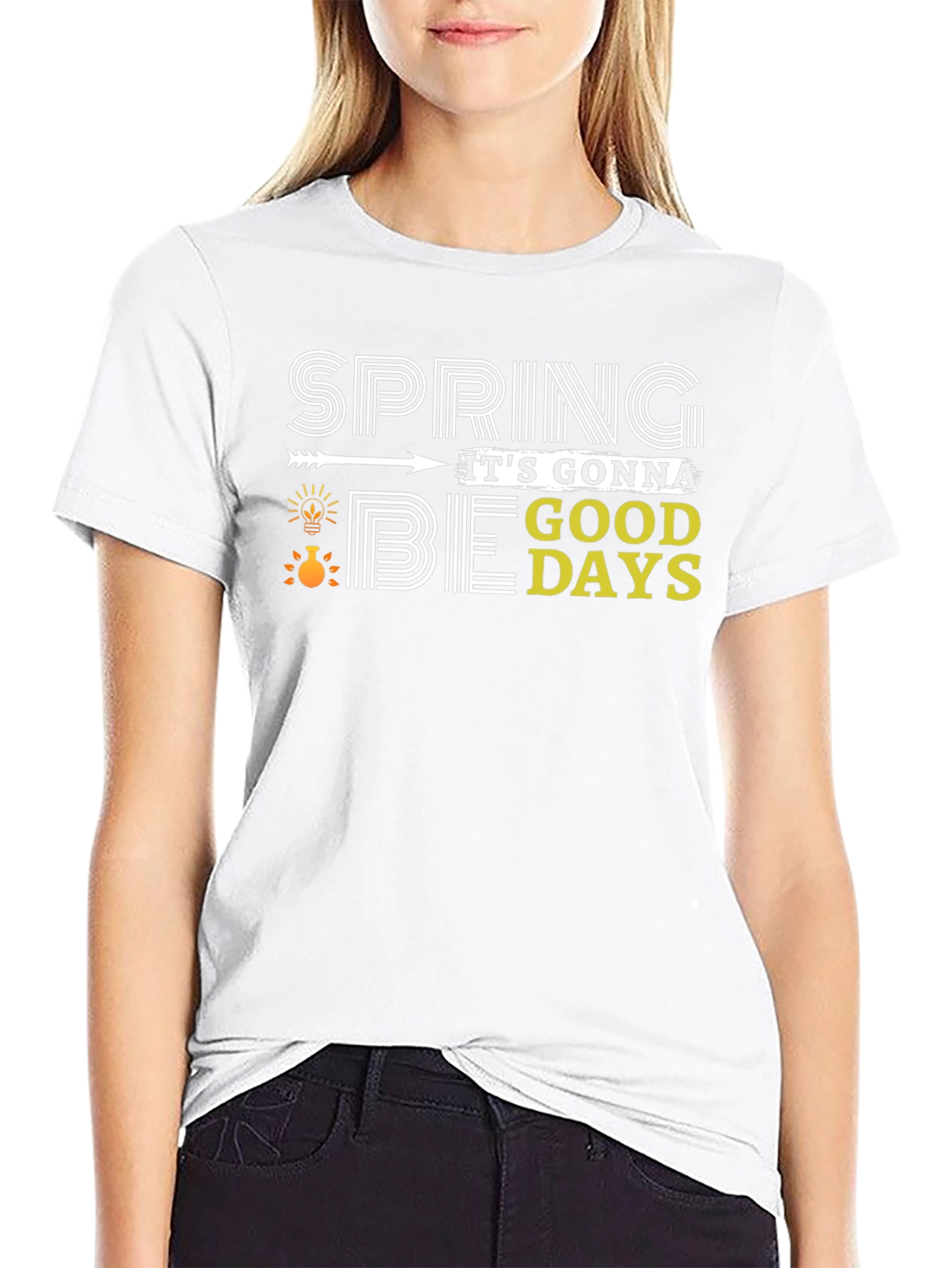Spring Good Days Black T-Shirt