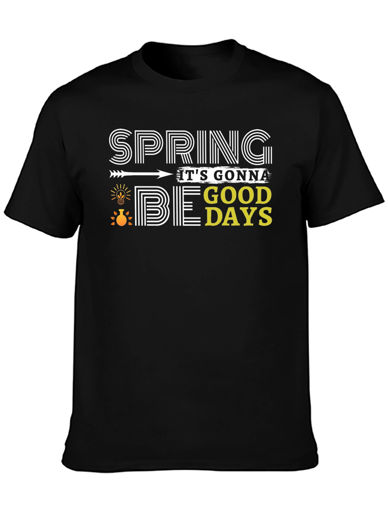 Spring Good Days Black T-Shirt