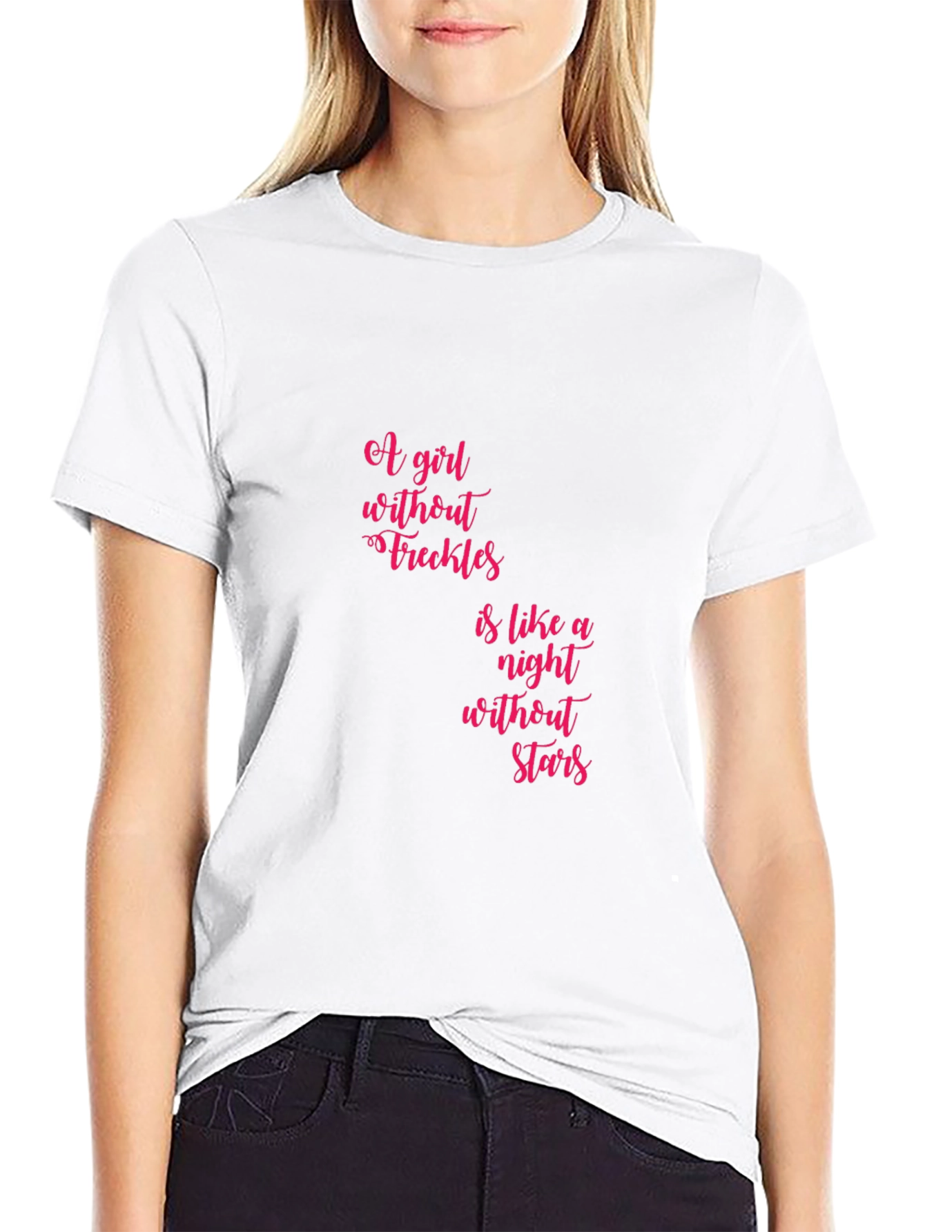 Freckles & Stars Graphic Tee - Trendy Crew Neck