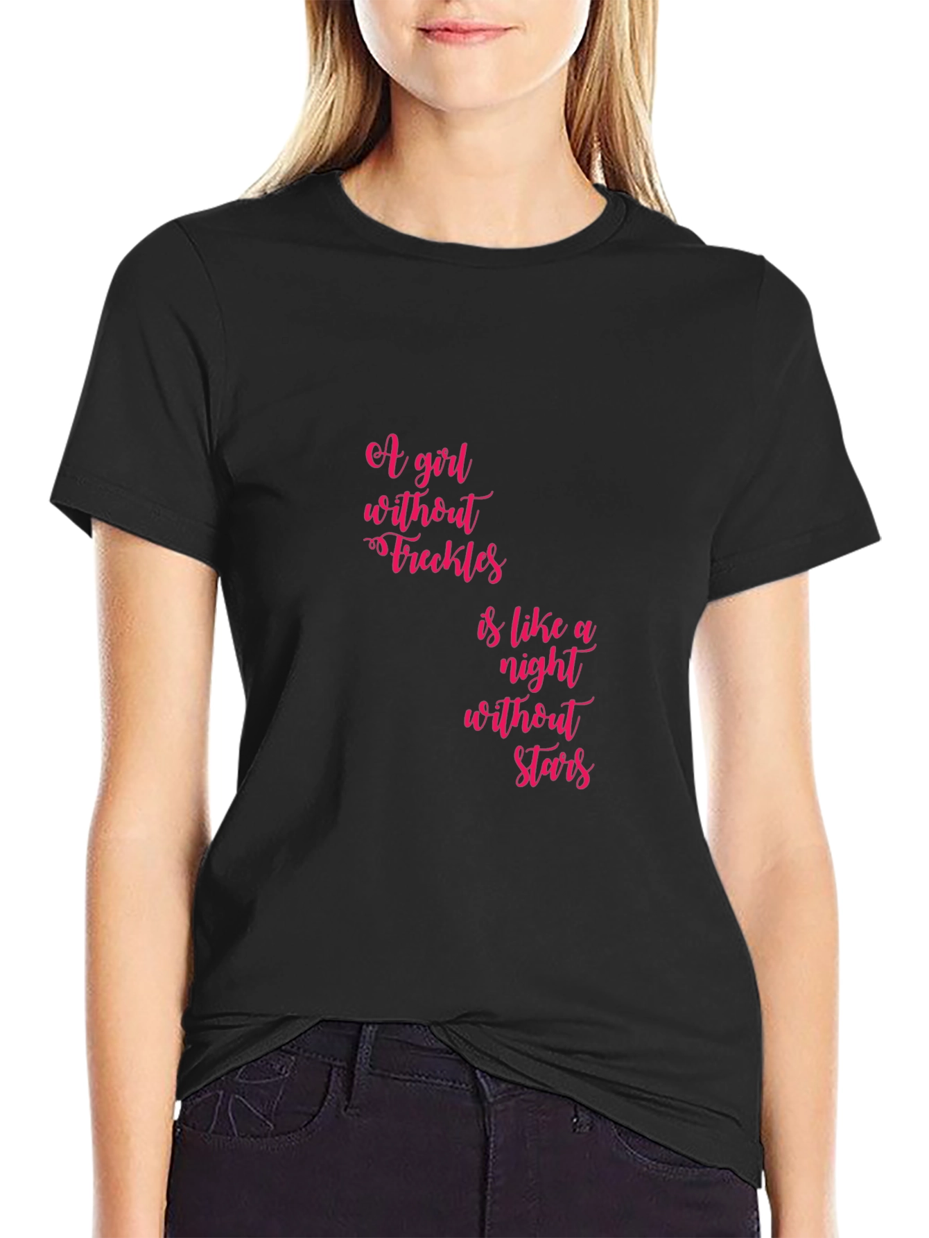 Freckles & Stars Graphic Tee - Trendy Crew Neck