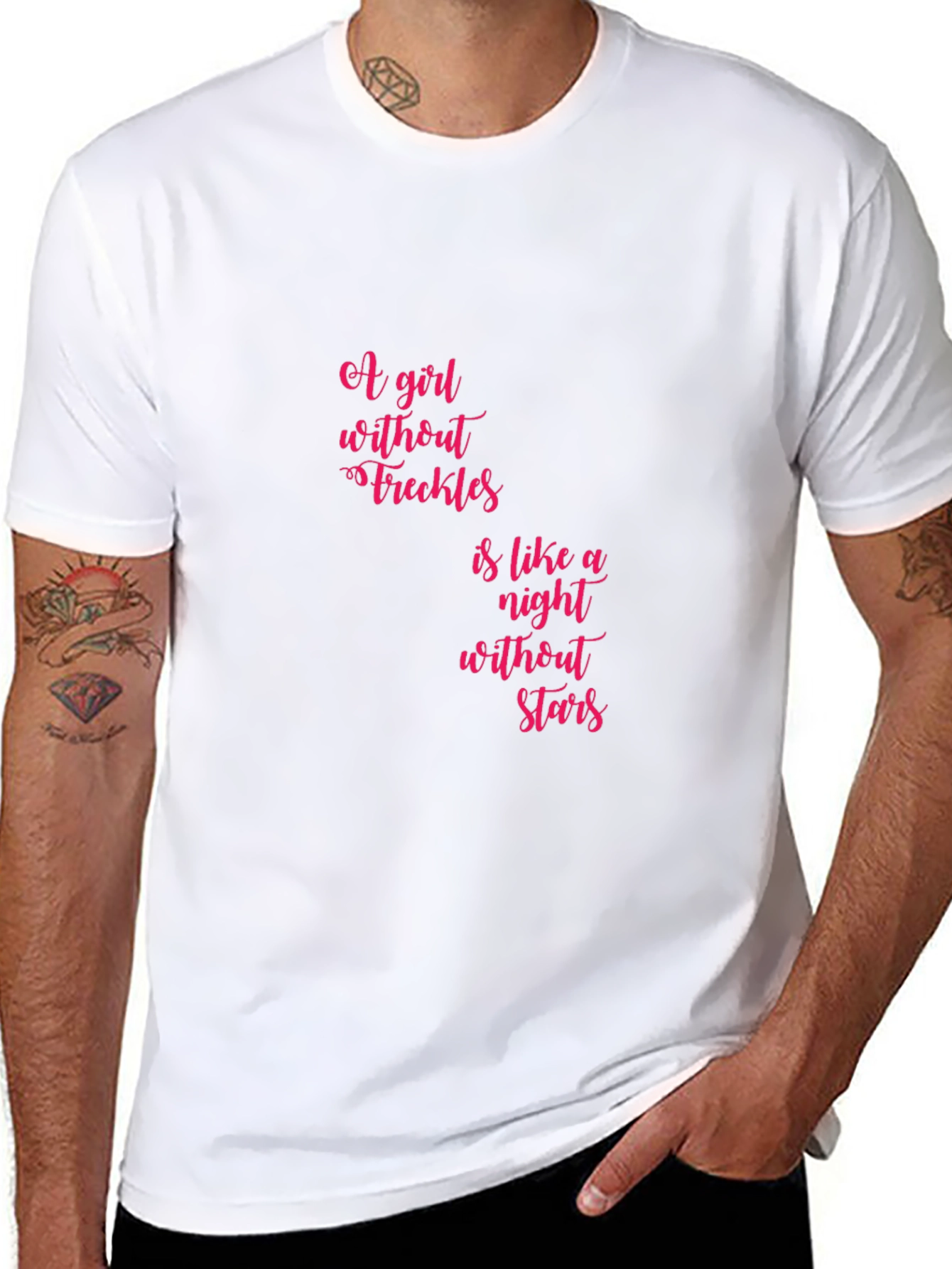 Freckles & Stars Graphic Tee - Trendy Crew Neck