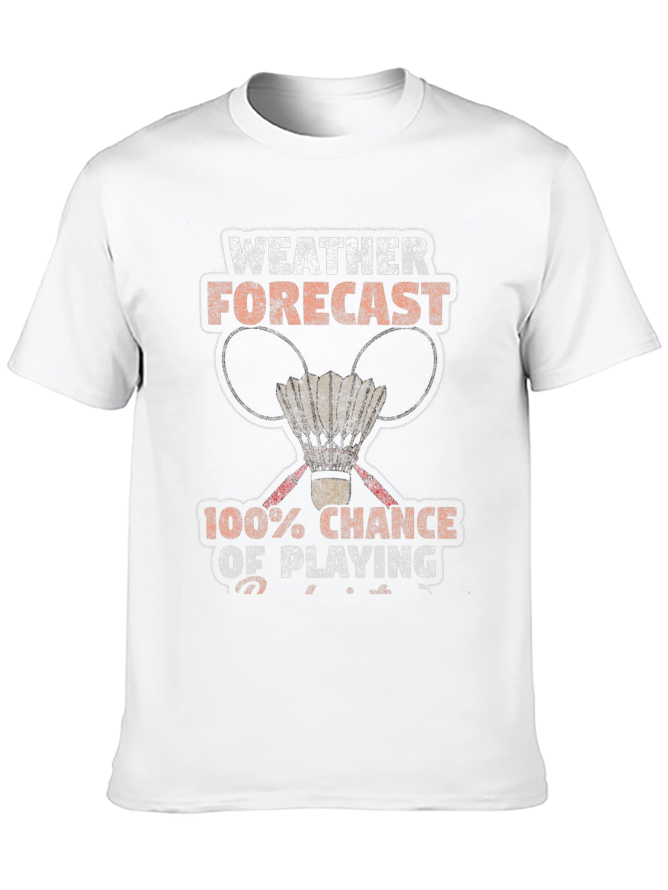 Funny Badminton Weather Forecast T-Shirt