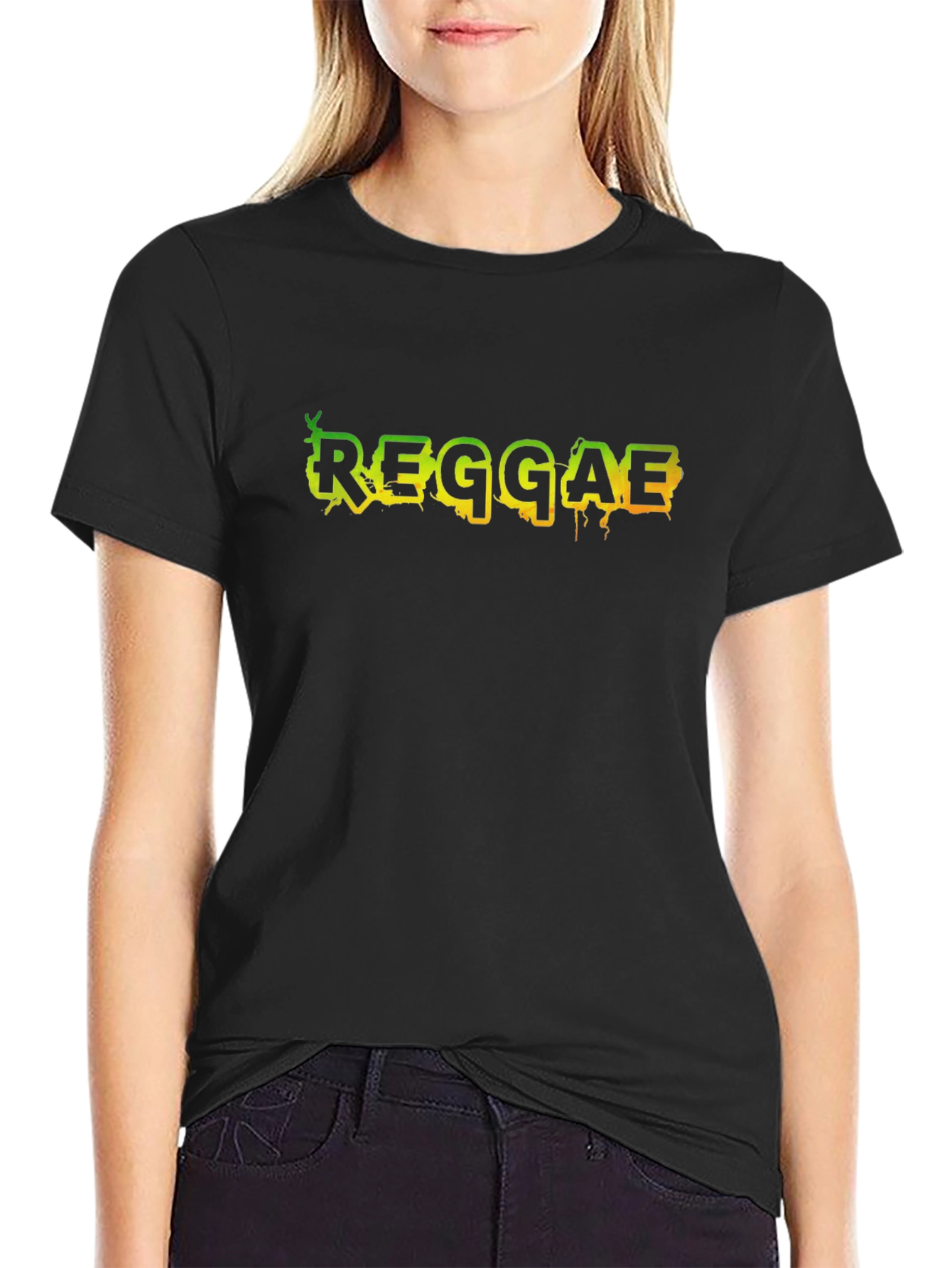 Reggae Style Graphic T-Shirt - Black