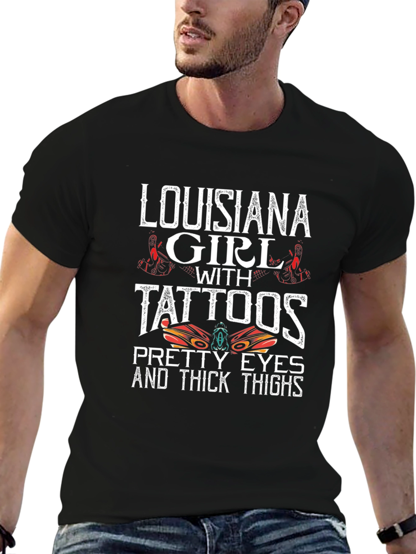 Louisiana Girl Tattoos Graphic Tee - Thick Thighs
