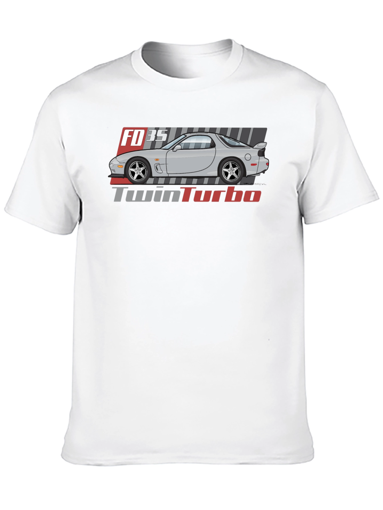 FD3S Twin Turbo Graphic Tee - Black Cotton Blend