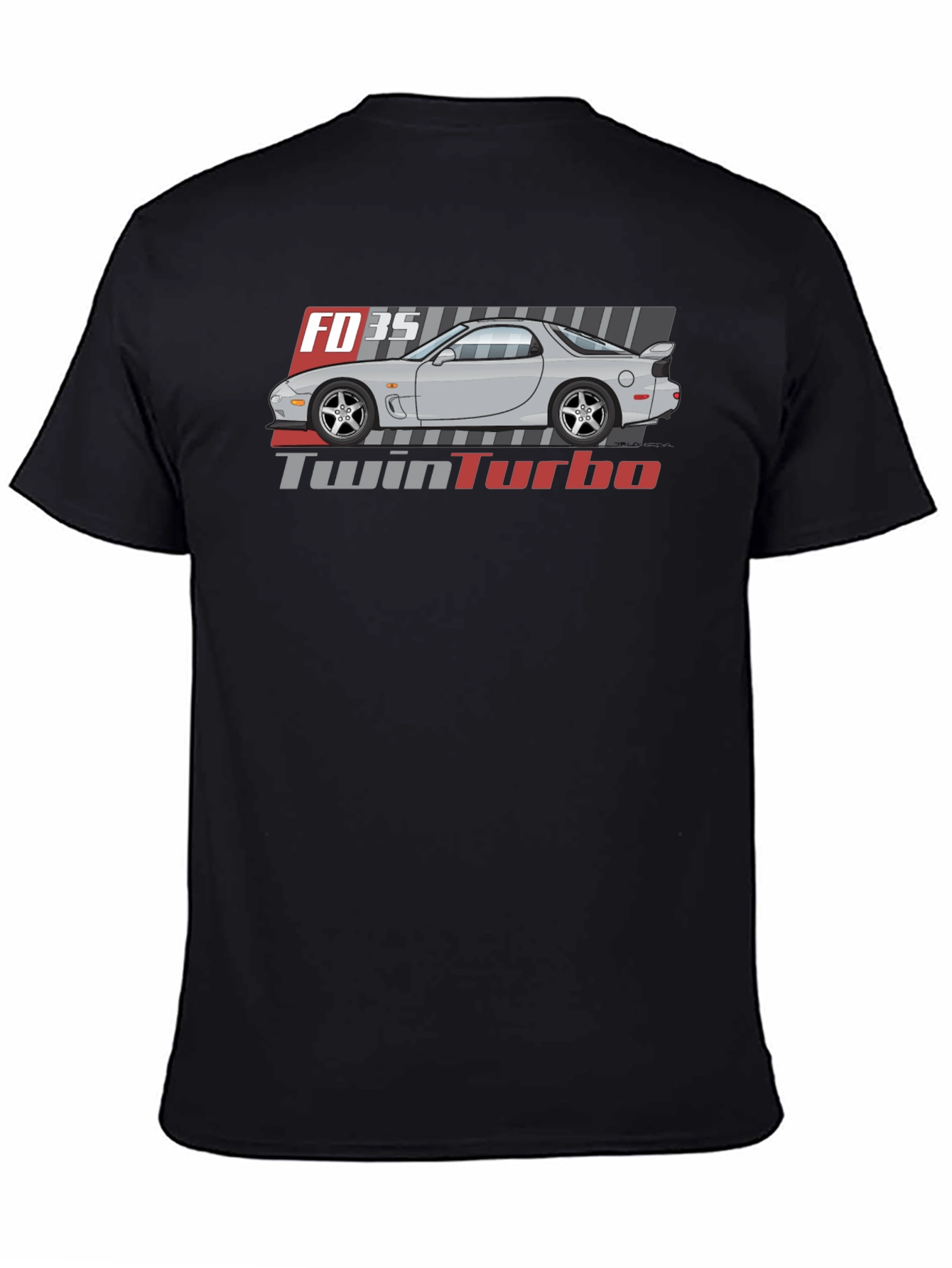 FD3S Twin Turbo Graphic Tee - Black Cotton Blend
