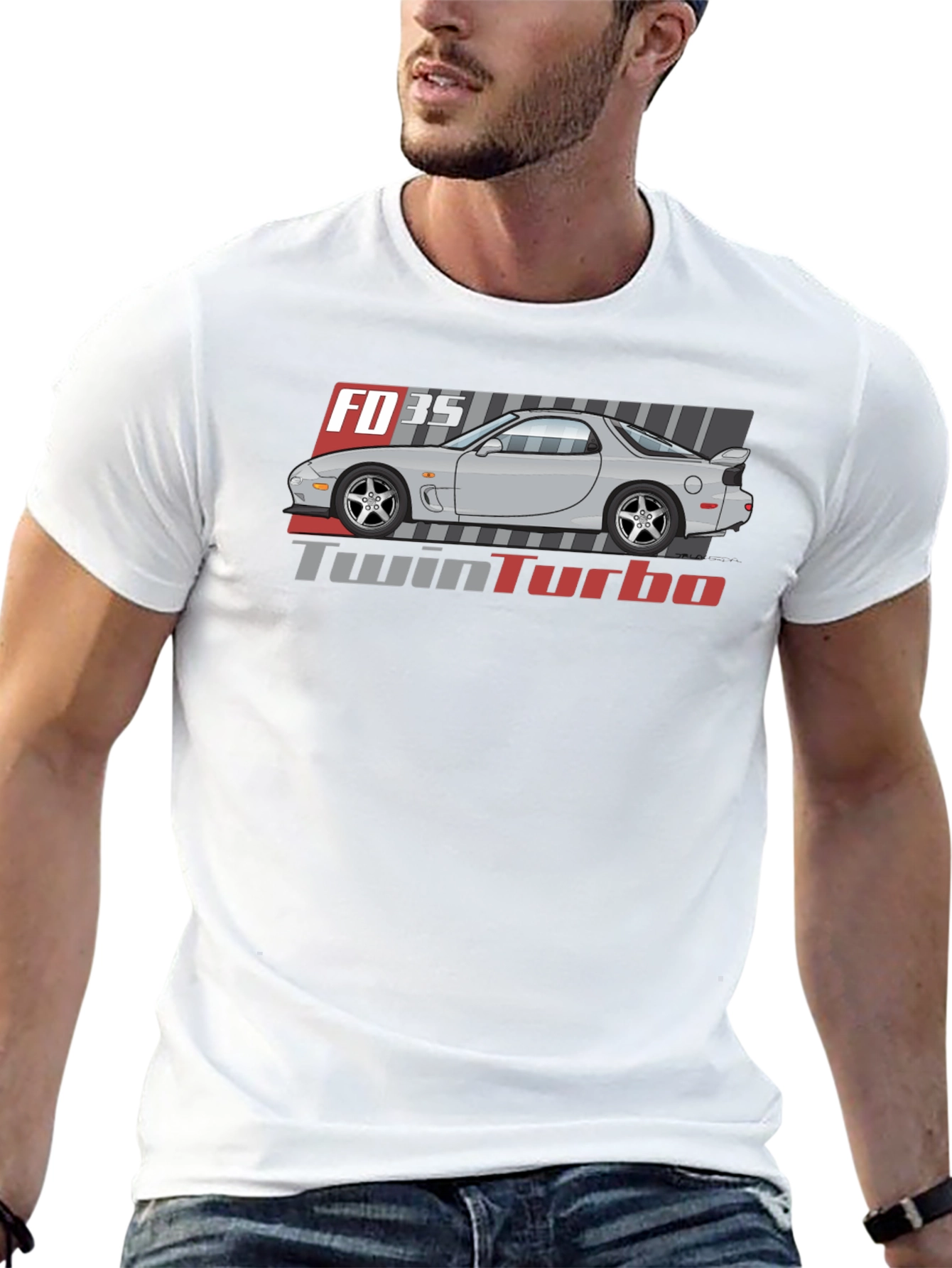 FD3S Twin Turbo Graphic Tee - Black Cotton Blend