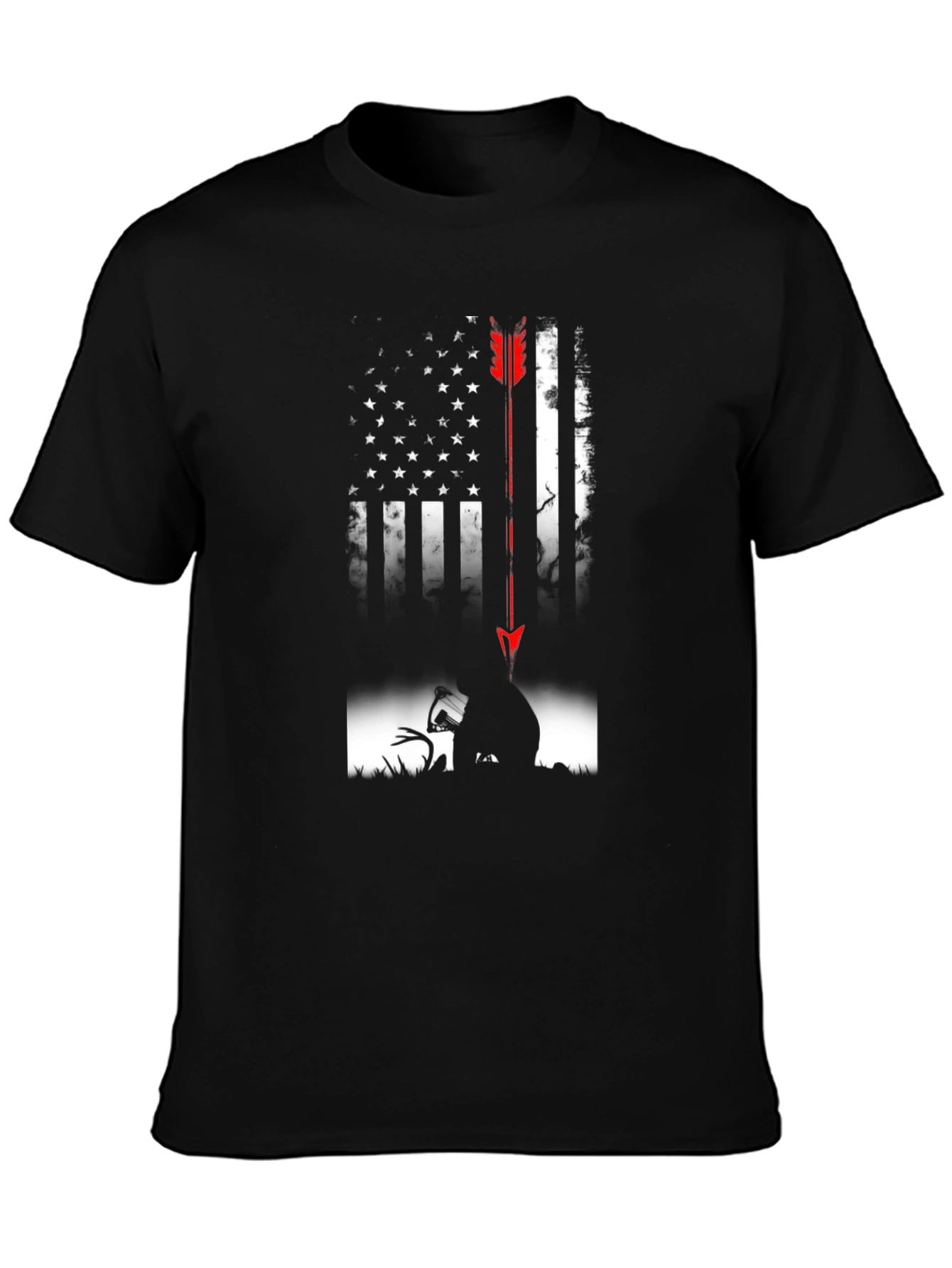 American Flag Deer Hunting Arrow T-Shirt