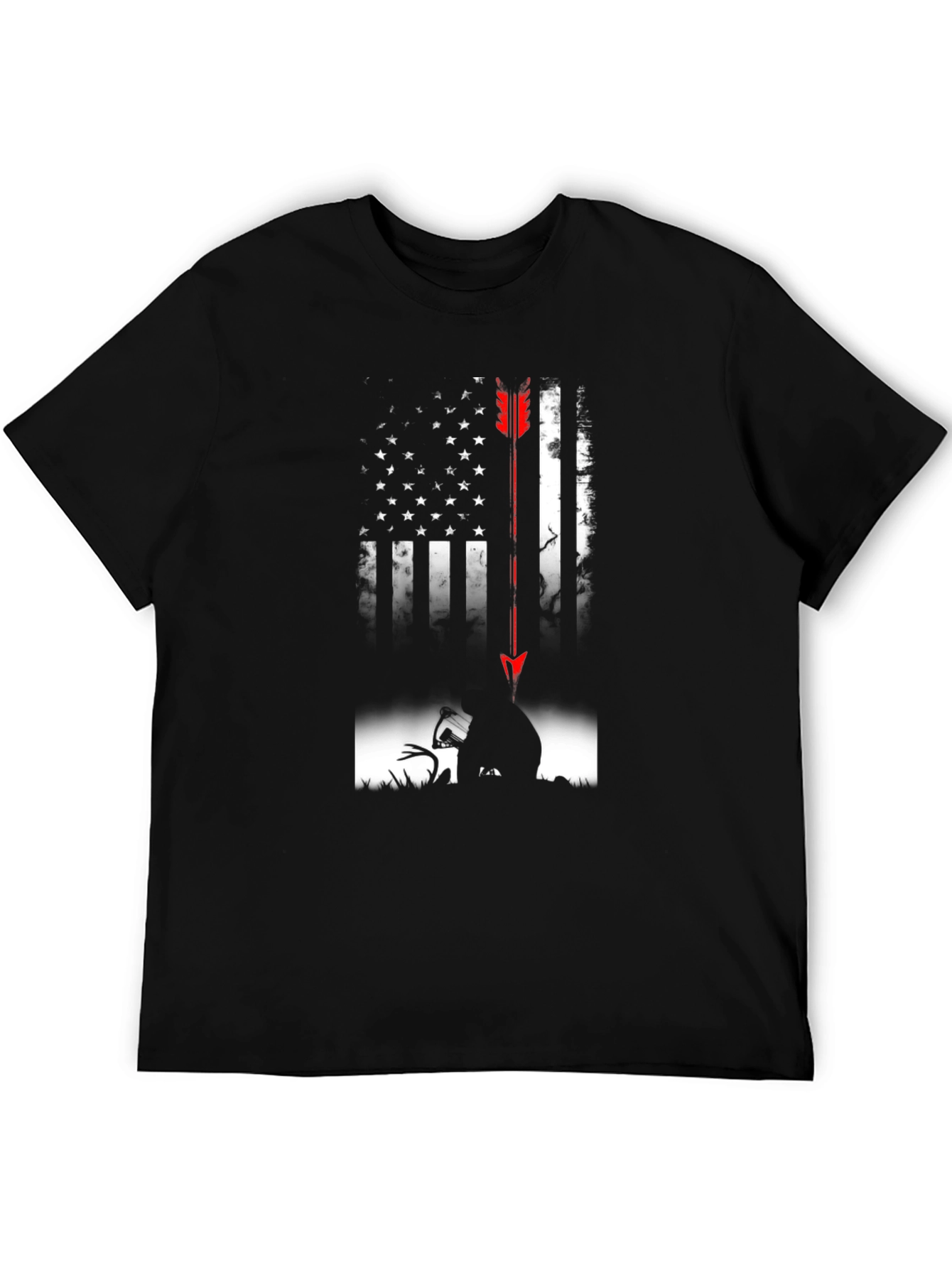 American Flag Deer Hunting Arrow T-Shirt