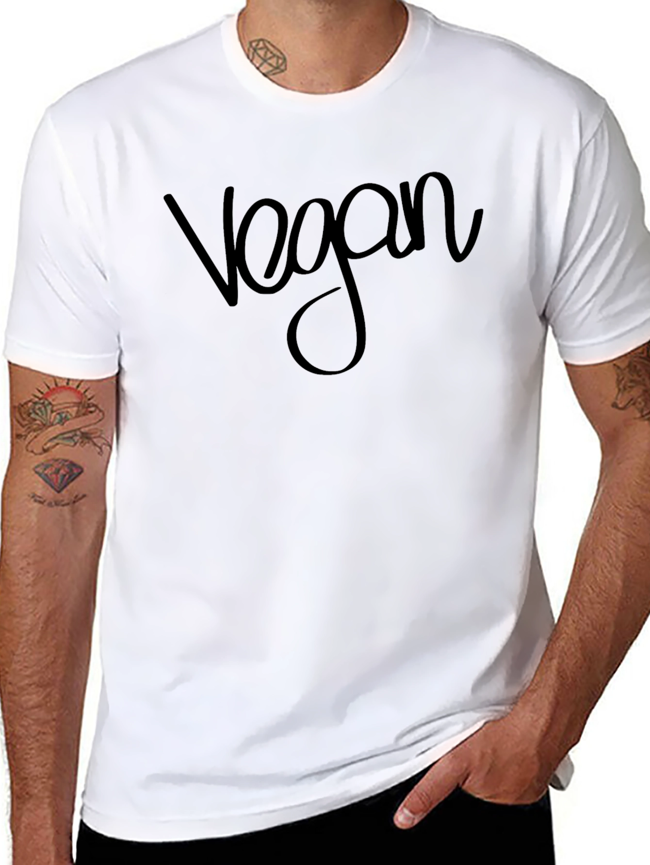 Vegan Script Black T-Shirt