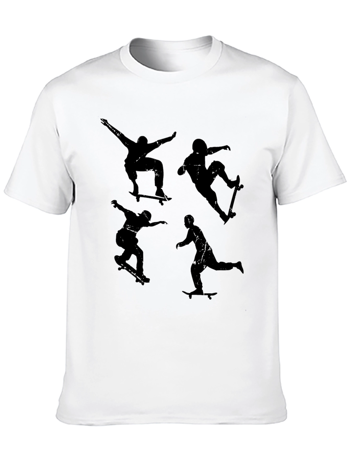 Skateboarder Silhouette Graphic Tee - Black