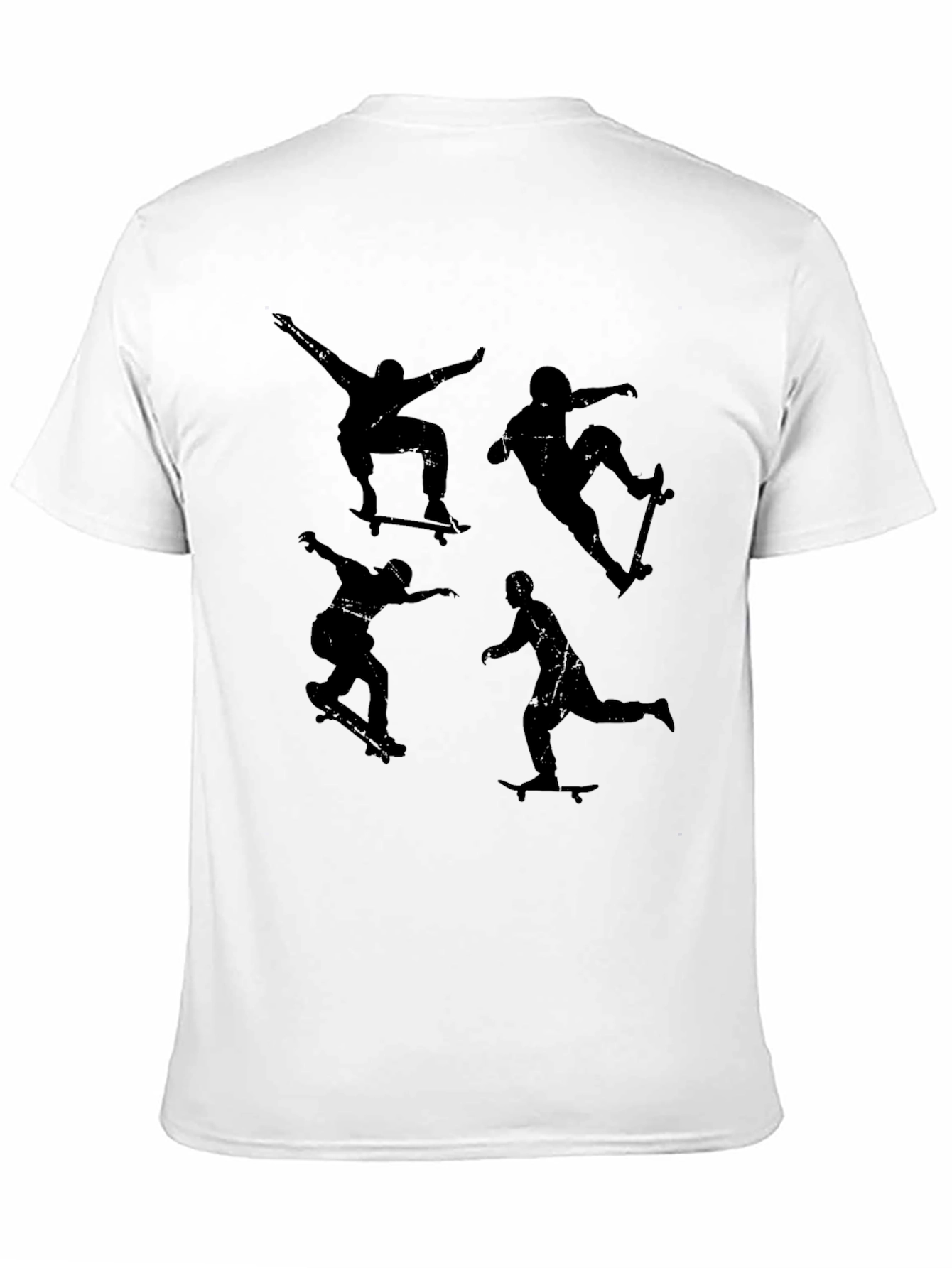 Skateboarder Silhouette Graphic Tee - Black