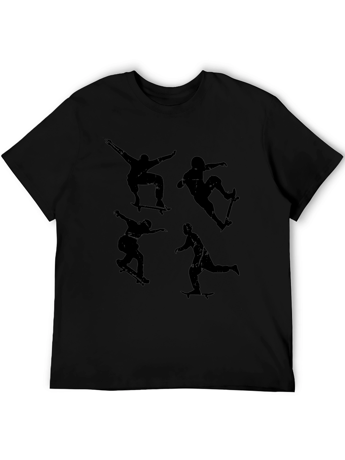 Skateboarder Silhouette Graphic Tee - Black