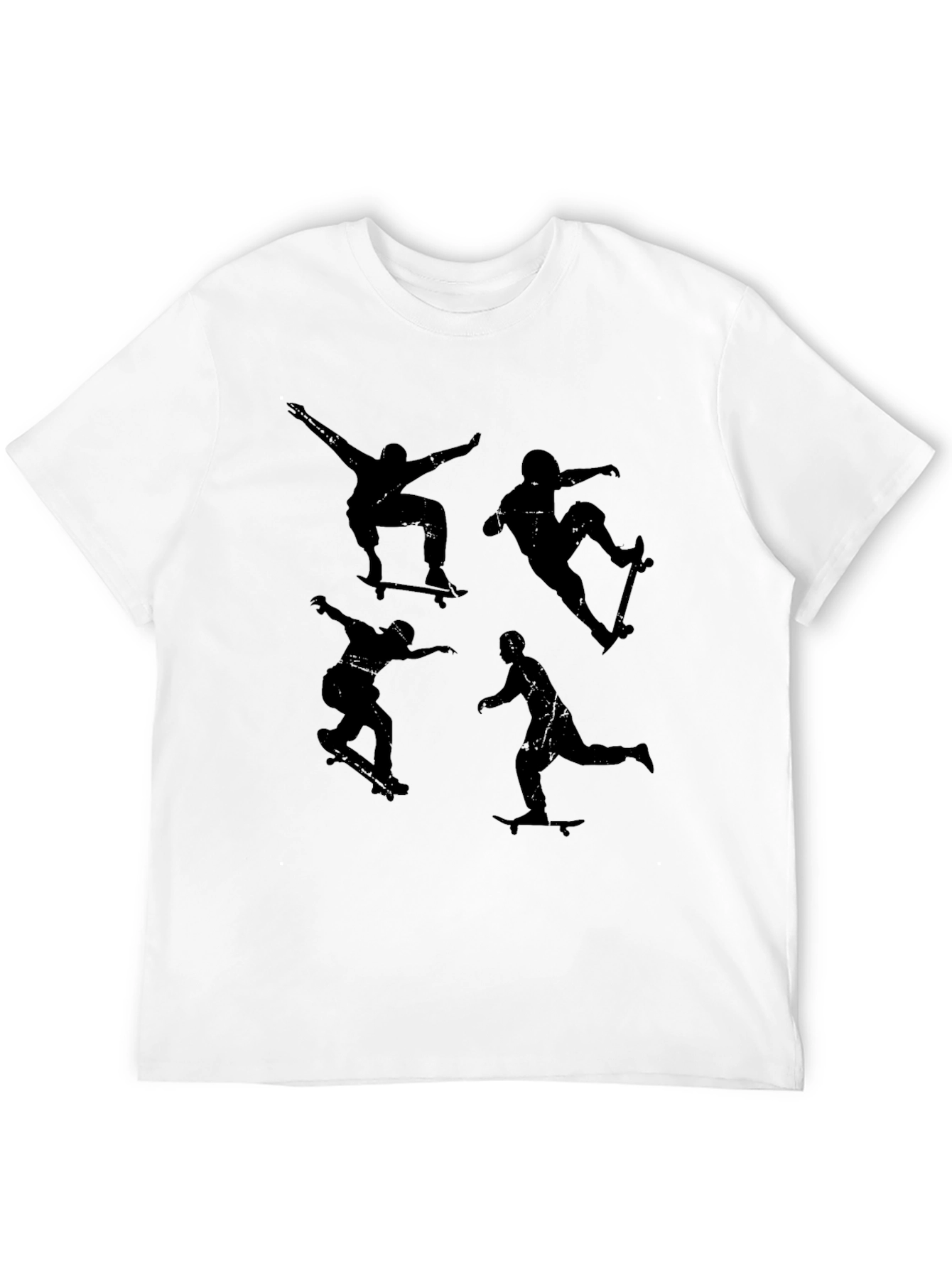 Skateboarder Silhouette Graphic Tee - Black