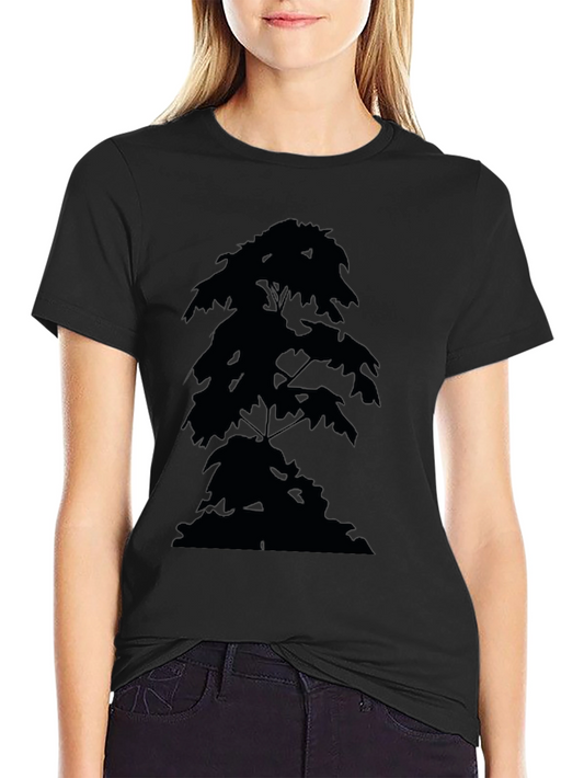 Black Tree Silhouette Graphic Tee - Modern Casual Style