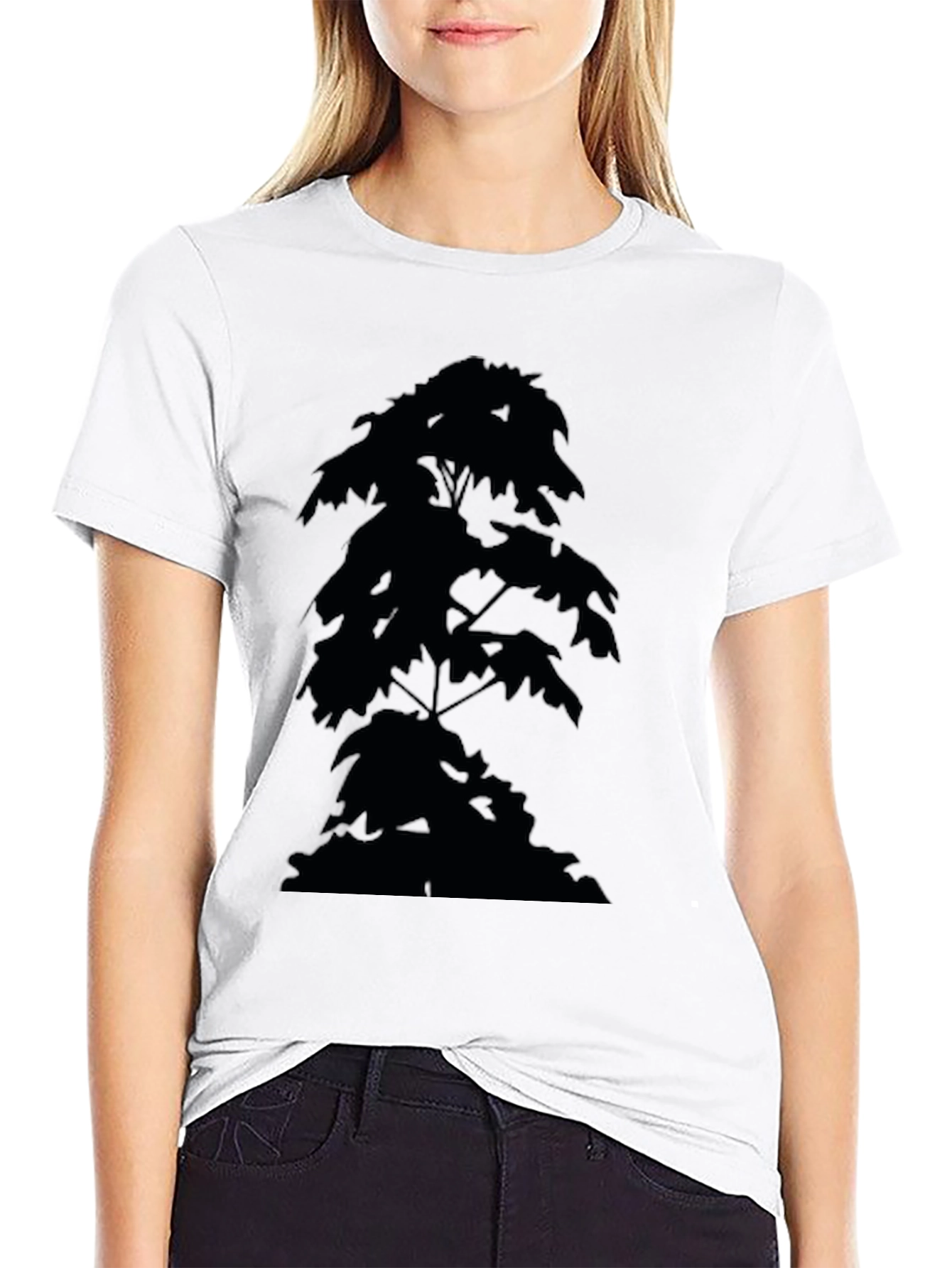 Black Tree Silhouette Graphic Tee - Modern Casual Style