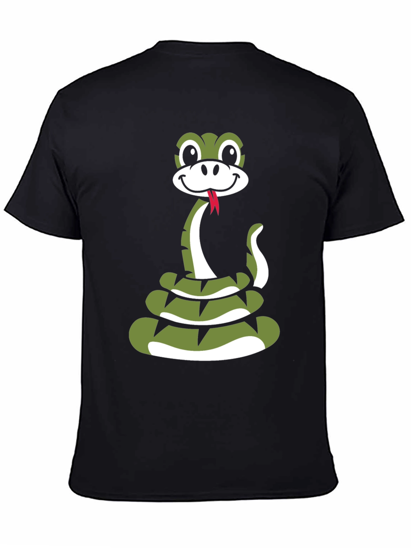 Snake Cartoon Graphic Black T-Shirt