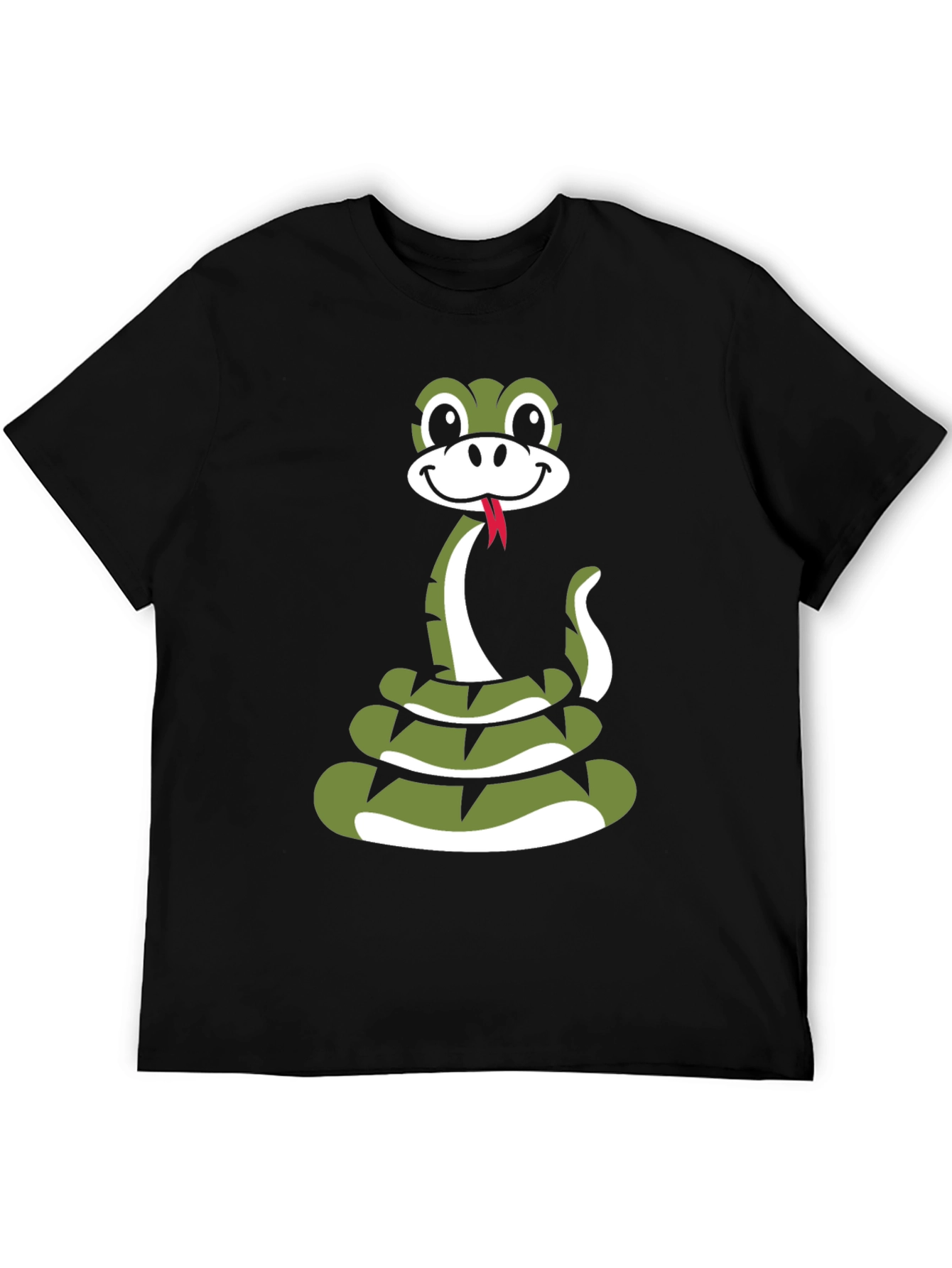 Snake Cartoon Graphic Black T-Shirt